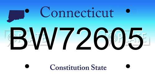 BW72605 Connecticut License Plate