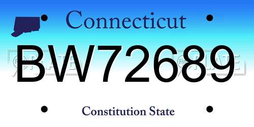 BW72689 Connecticut License Plate