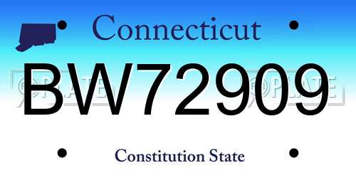 BW72909 Connecticut License Plate