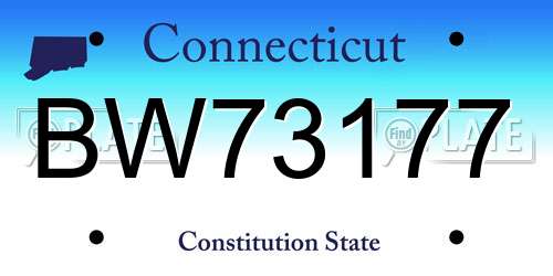 BW73177 Connecticut License Plate