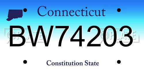 BW74203 Connecticut License Plate