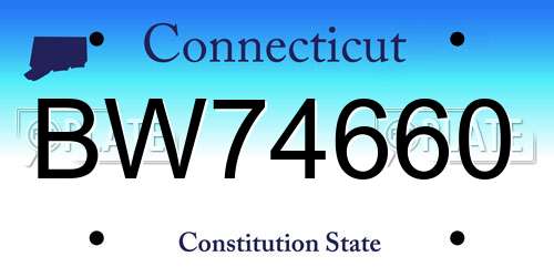 BW74660 Connecticut License Plate