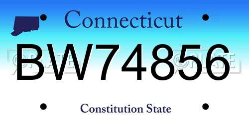 BW74856 Connecticut License Plate