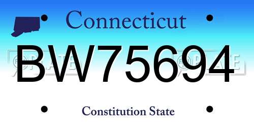BW75694 Connecticut License Plate