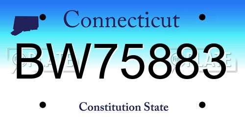 BW75883 Connecticut License Plate