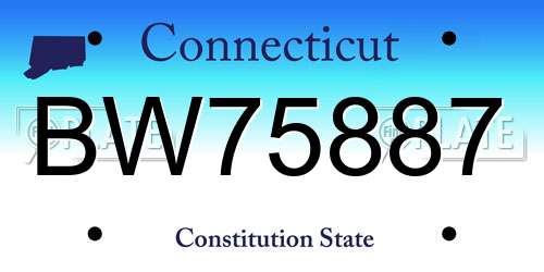 BW75887 Connecticut License Plate