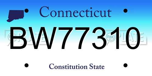 BW77310 Connecticut License Plate