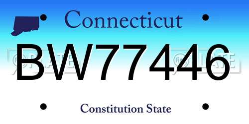 BW77446 Connecticut License Plate