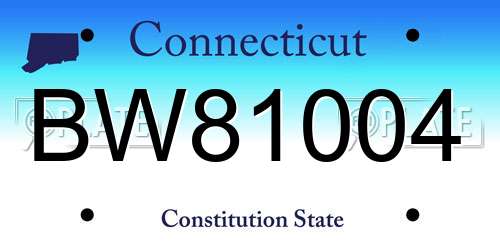 BW81004 Connecticut License Plate