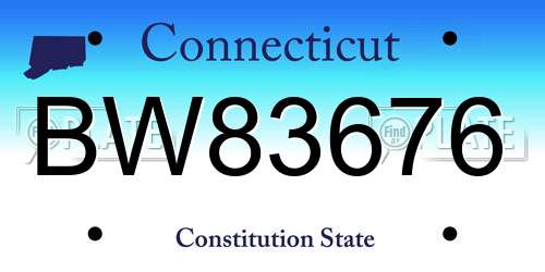 BW83676 Connecticut License Plate