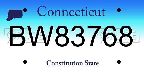BW83768 Connecticut License Plate