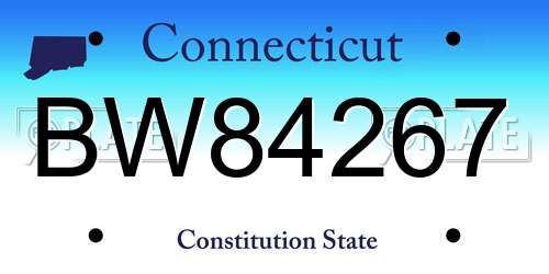 BW84267 Connecticut License Plate