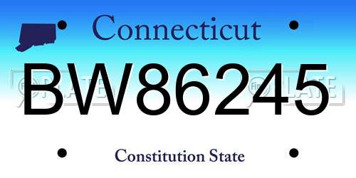 BW86245 Connecticut License Plate
