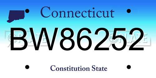 BW86252 Connecticut License Plate