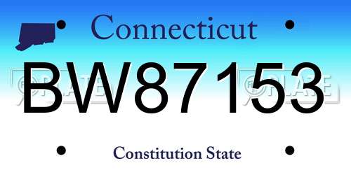 BW87153 Connecticut License Plate