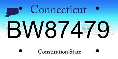 BW87479 Connecticut License Plate