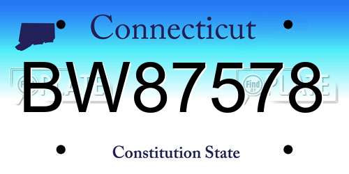 BW87578 Connecticut License Plate