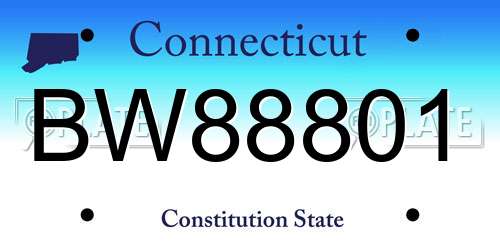 BW88801 Connecticut License Plate