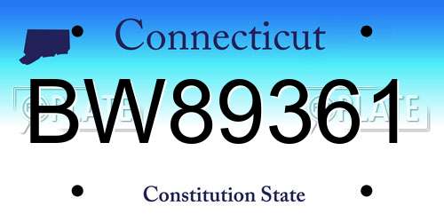 BW89361 Connecticut License Plate