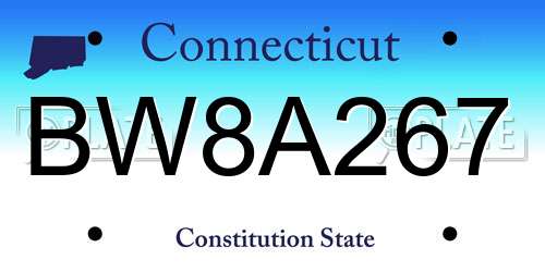 BW8A267 Connecticut License Plate
