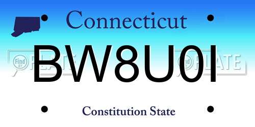 BW8U0I Connecticut License Plate