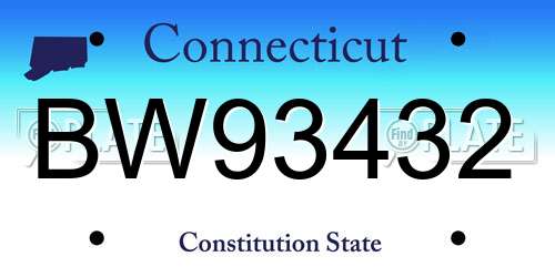 BW93432 Connecticut License Plate