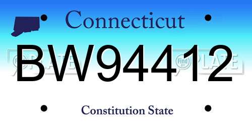 BW94412 Connecticut License Plate