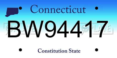 BW94417 Connecticut License Plate