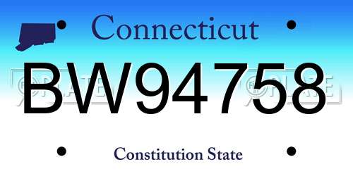 BW94758 Connecticut License Plate