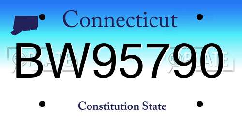 BW95790 Connecticut License Plate