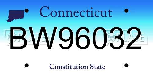 BW96032 Connecticut License Plate