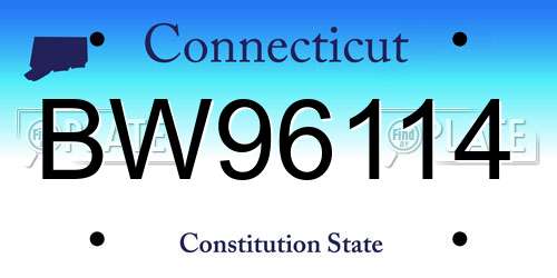 BW96114 Connecticut License Plate