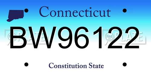 BW96122 Connecticut License Plate