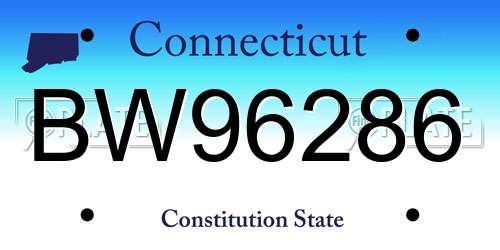 BW96286 Connecticut License Plate