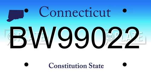 BW99022 Connecticut License Plate