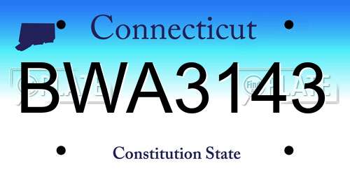 BWA3143 Connecticut License Plate