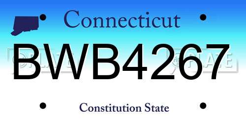 BWB4267 Connecticut License Plate
