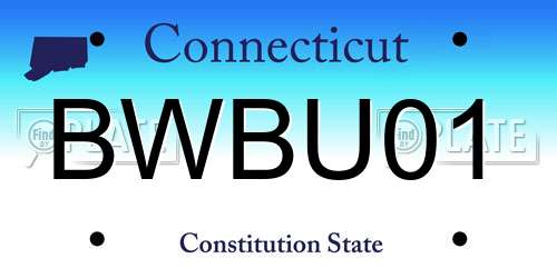 BWBU01 Connecticut License Plate