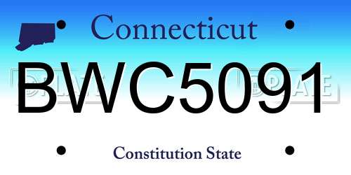 BWC5091 Connecticut License Plate
