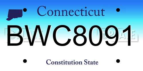BWC8091 Connecticut License Plate