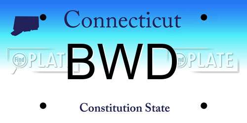 BWD Connecticut License Plate