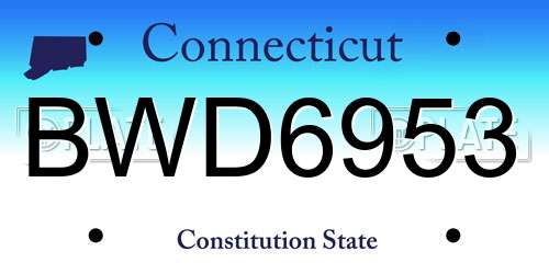 BWD6953 Connecticut License Plate