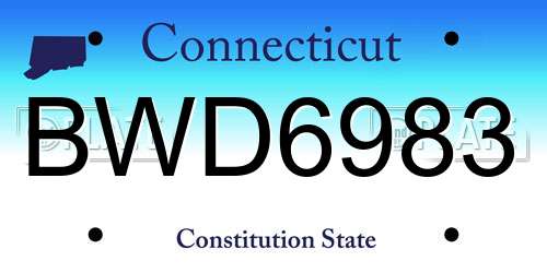 BWD6983 Connecticut License Plate