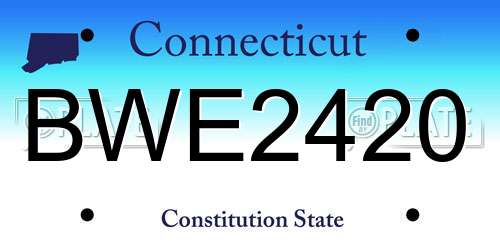 BWE2420 Connecticut License Plate