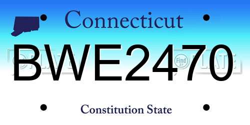 BWE2470 Connecticut License Plate