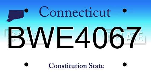 BWE4067 Connecticut License Plate