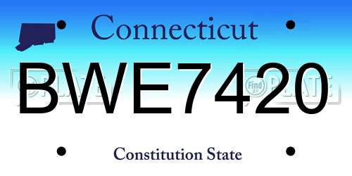 BWE7420 Connecticut License Plate