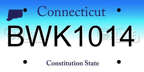 BWK1014 Connecticut License Plate