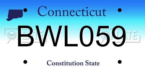 BWL059 Connecticut License Plate