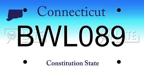 BWL089 Connecticut License Plate